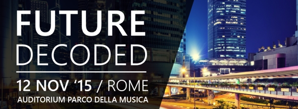 il 12 nov a Roma c'è #FutureDecodedIT https://aspit.co/FutureDecodedIT con @gisardo, @erichgamma, @AmirNetz e @CommunityDaysIT